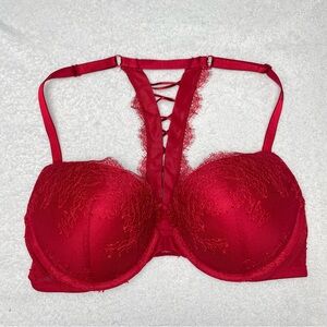 Victorias Secret Very Sexy Red Lace Push Up Front Close Bra 36C